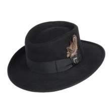 56%OFF メンズつばの帽子 ステイシーアダムスウールは（男性用）ギャンブラーハットフェルト Stacy Adams Wool Felt Gambler Hat (For Men)画像